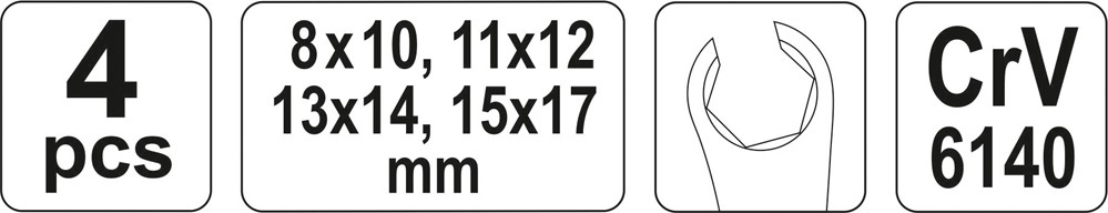 Raktų rinkinys vamzdeliams | 4 vnt. (YT-0143)