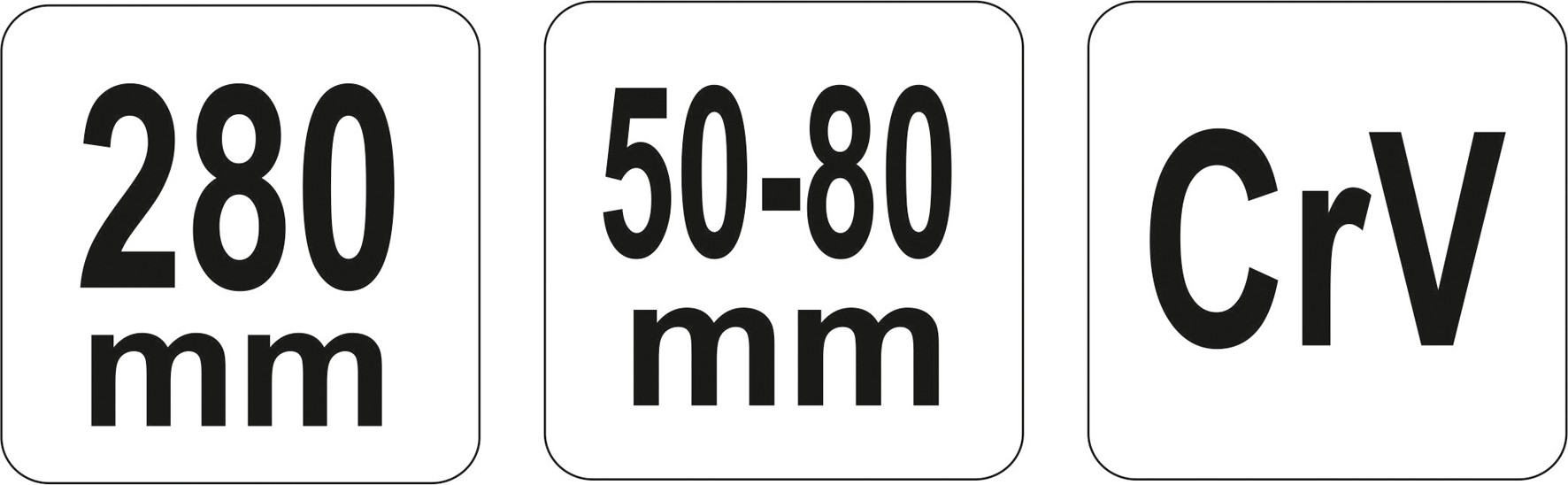 Raktas užmetamas su varžtu Cr-V, 50-80 mm (YT-01677)