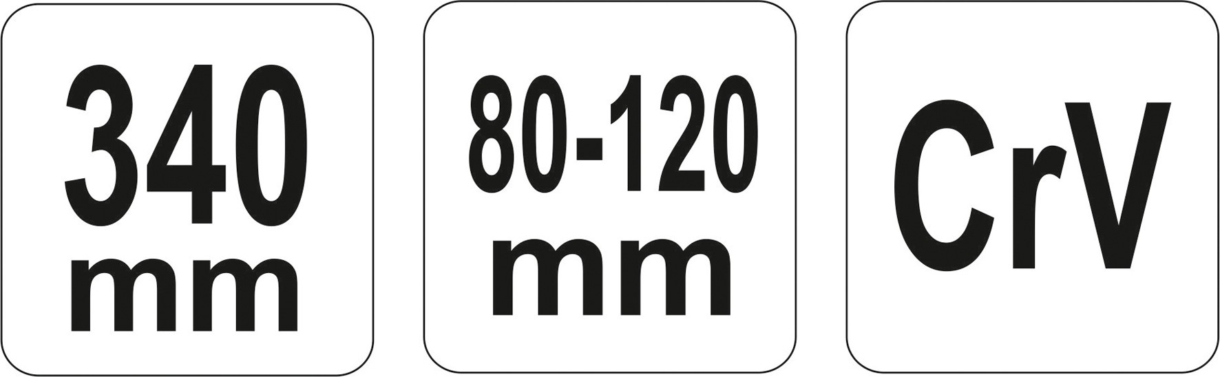 Raktas užmetamas su varžtu Cr-V, 80-120 mm (YT-01678)