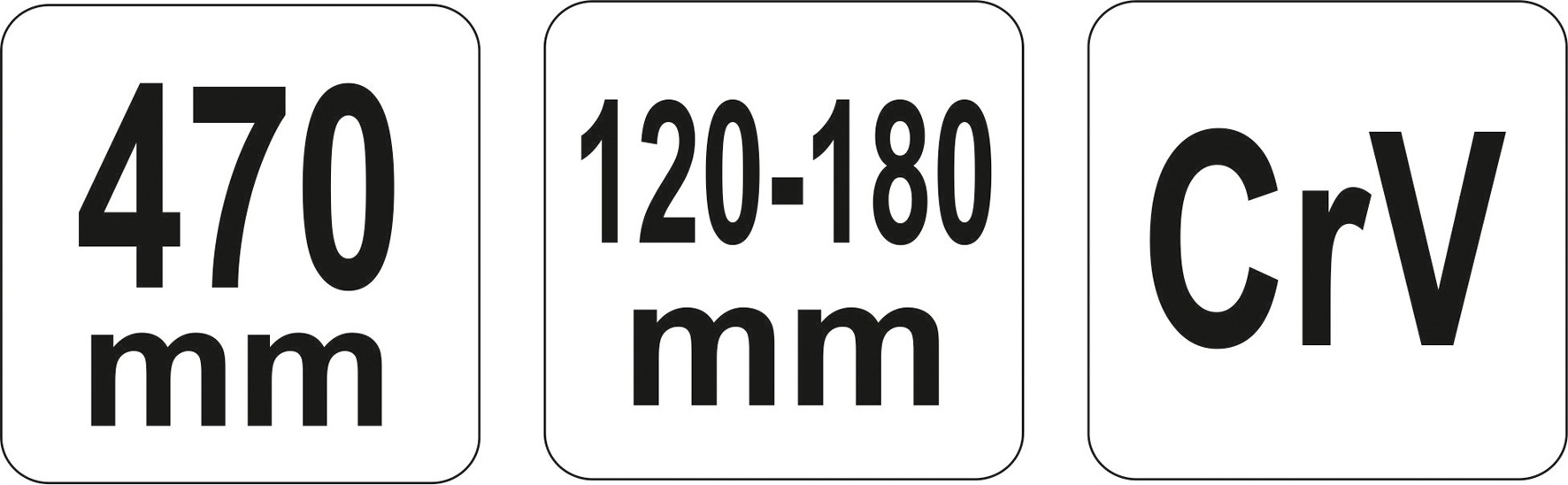 Raktas užmetamas su varžtu Cr-V, 120-180 mm (YT-01679)