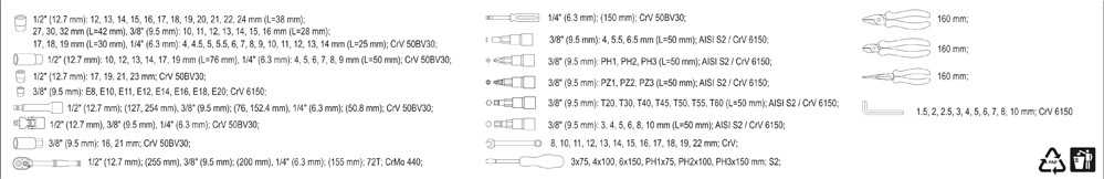 129-piece Socket Set (YT-38881)