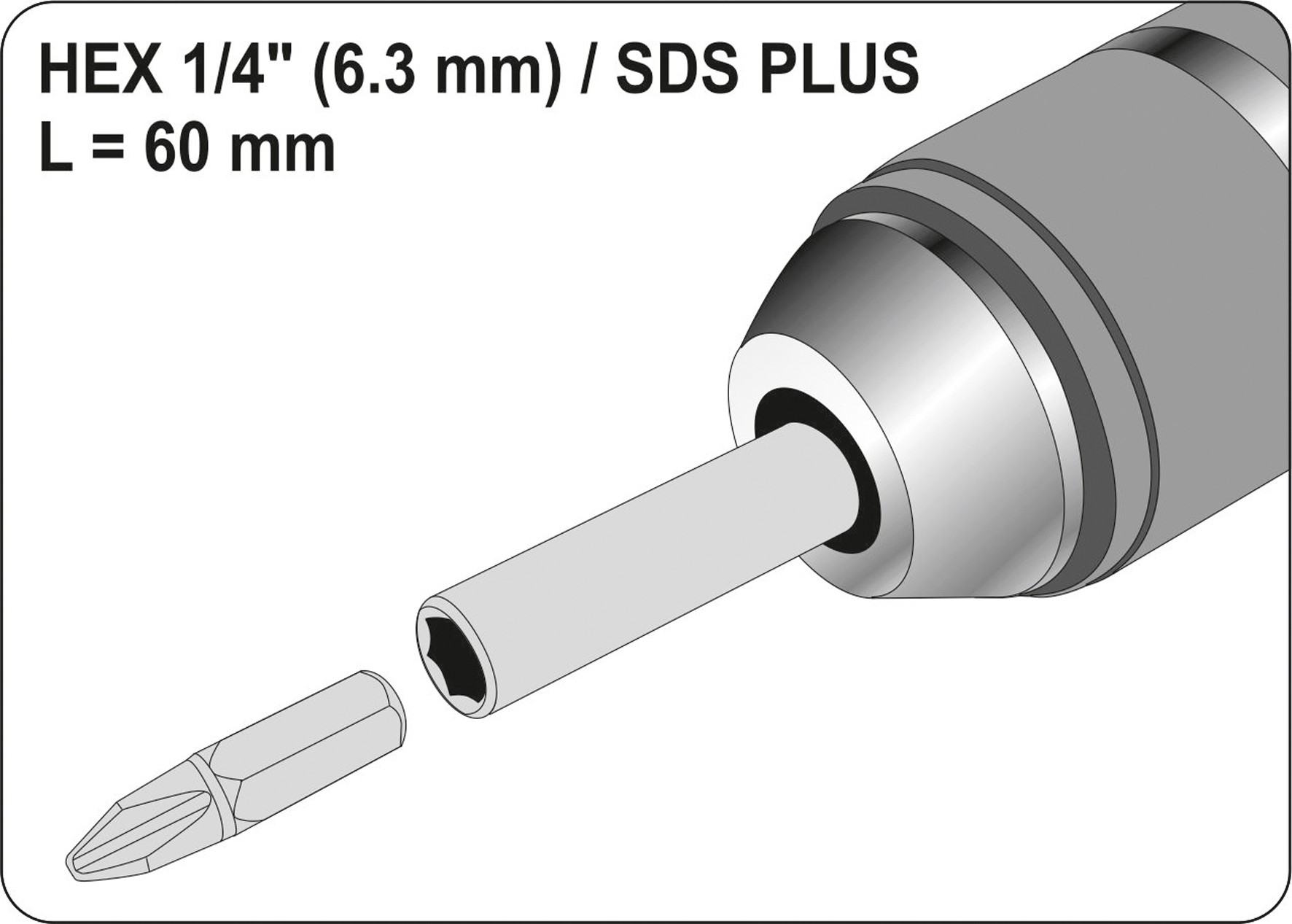Держатель SDS PLUS 1/4 для бит (YT-04690)