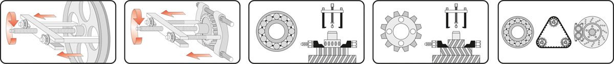 Puller and separators | 14 pcs. (YT-06412)
