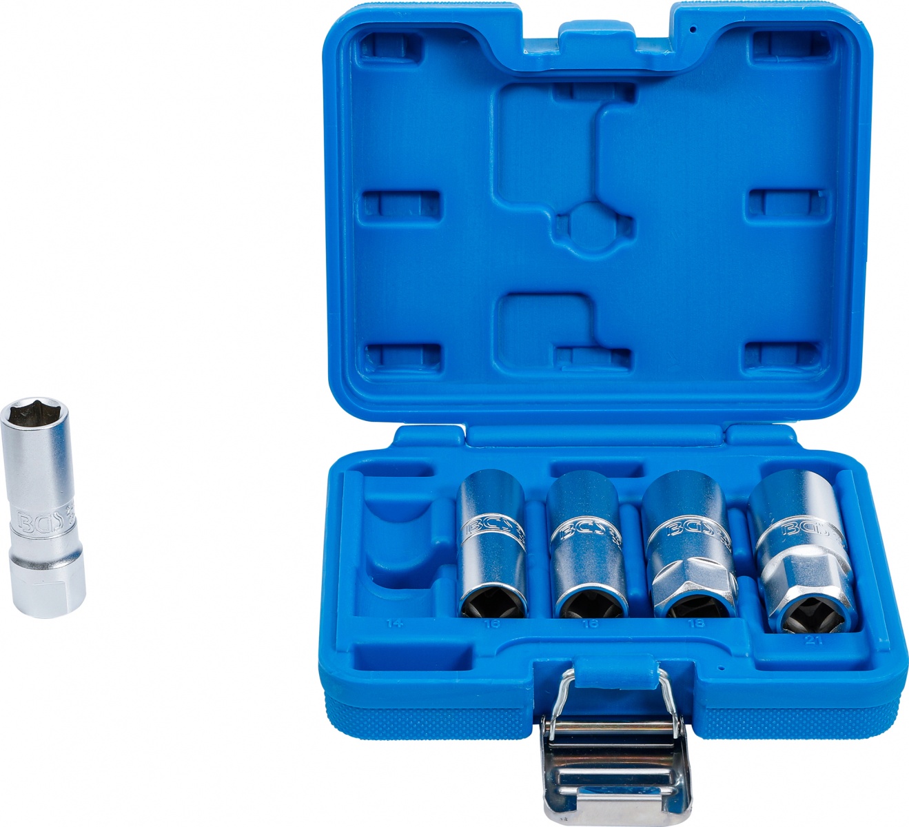 Galvučių rinkinys žvakėms | šešiakampės | 12,5 mm (1/2") | 14 - 21 mm | 5 vnt. (6641)