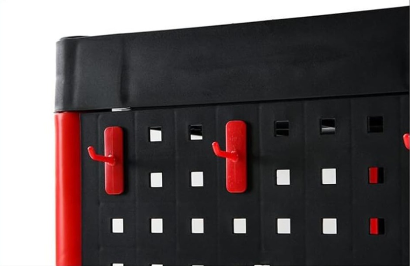 Workshop Trolley 3-Level Composite with Parts Storage + 2 perforations with 8 hooks (WT3P)