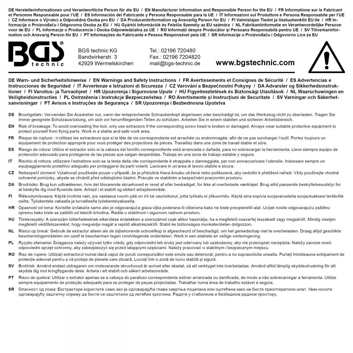 Varžtų ištraukimo rinkinys | vidiniam šešiakampiui 1,5 - 10 mm / T-Star (Torx) | T10 - T55 | 19 vnt. (9173-1)