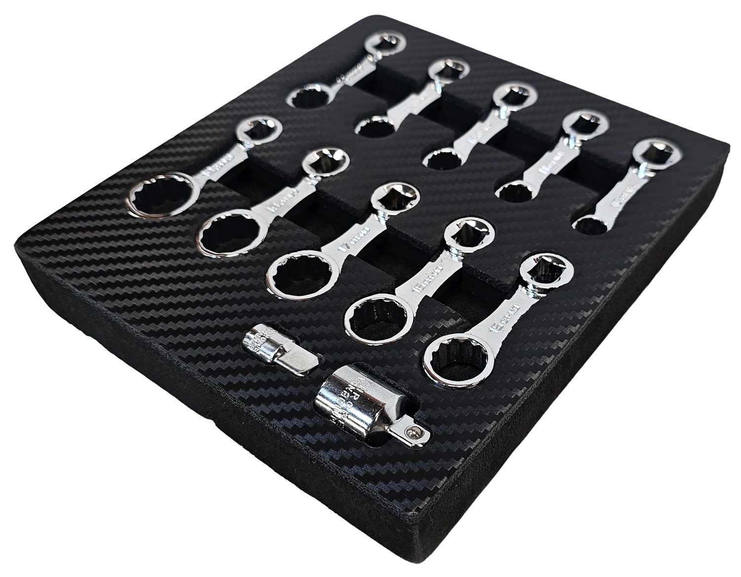Torcinių adapterių rinkinys | 42Cr-Mo | 10 mm (3/8") | 10 - 19 mm | 12 vnt. (SK82912S)