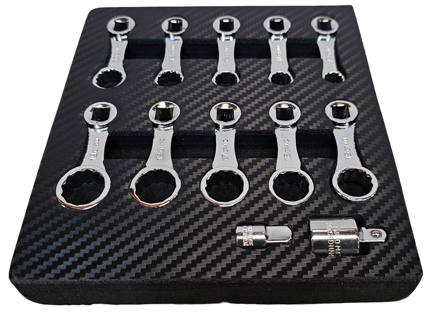 Torcinių adapterių rinkinys | 42Cr-Mo | 10 mm (3/8") | 10 - 19 mm | 12 vnt. (SK82912S)