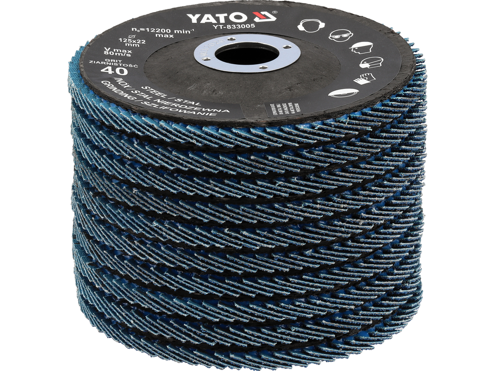Flap disc | ZIRCONIUM | P40 | 125X22mm | 10 pcs (YT-833000)