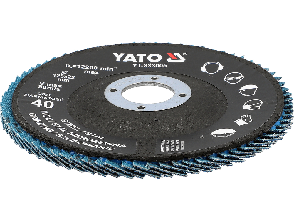 Flap disc | ZIRCONIUM | P40 | 125X22mm | 10 pcs (YT-833000)