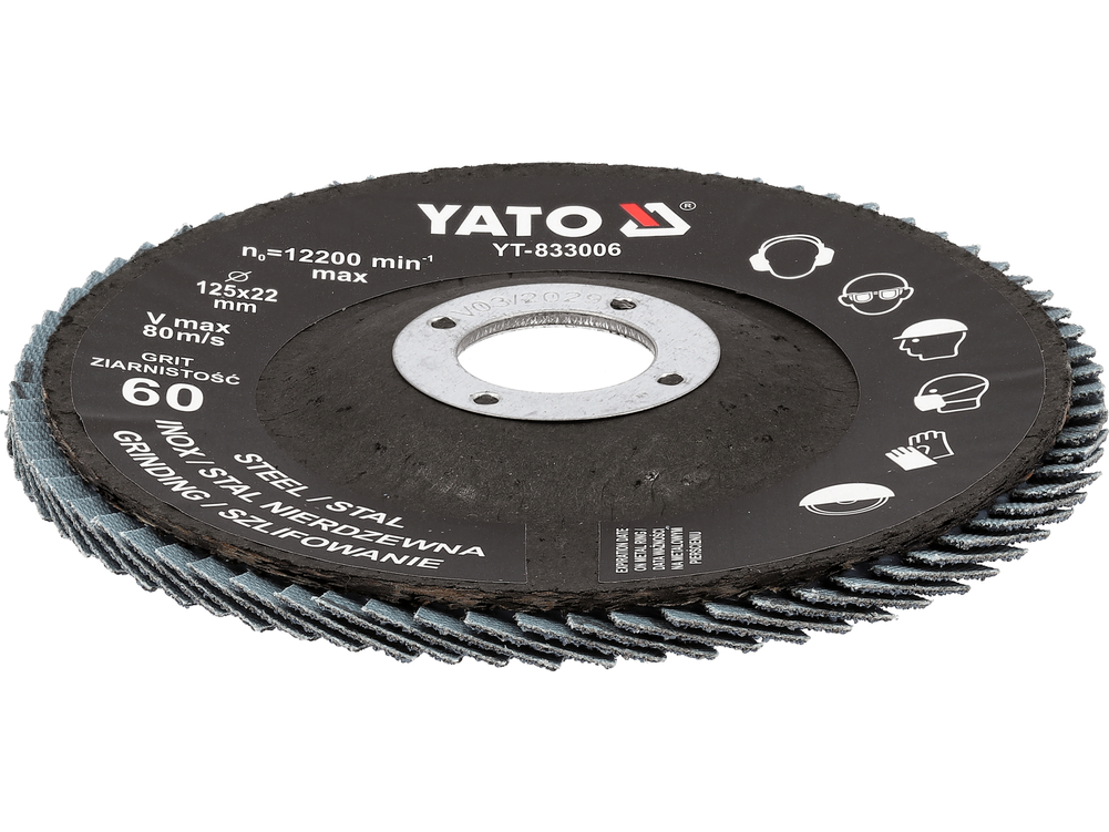 Šlifavimo diskas lapelinis | ZIRCONIUM | P60 | 125X22mm | 10 vnt (YT-833001)