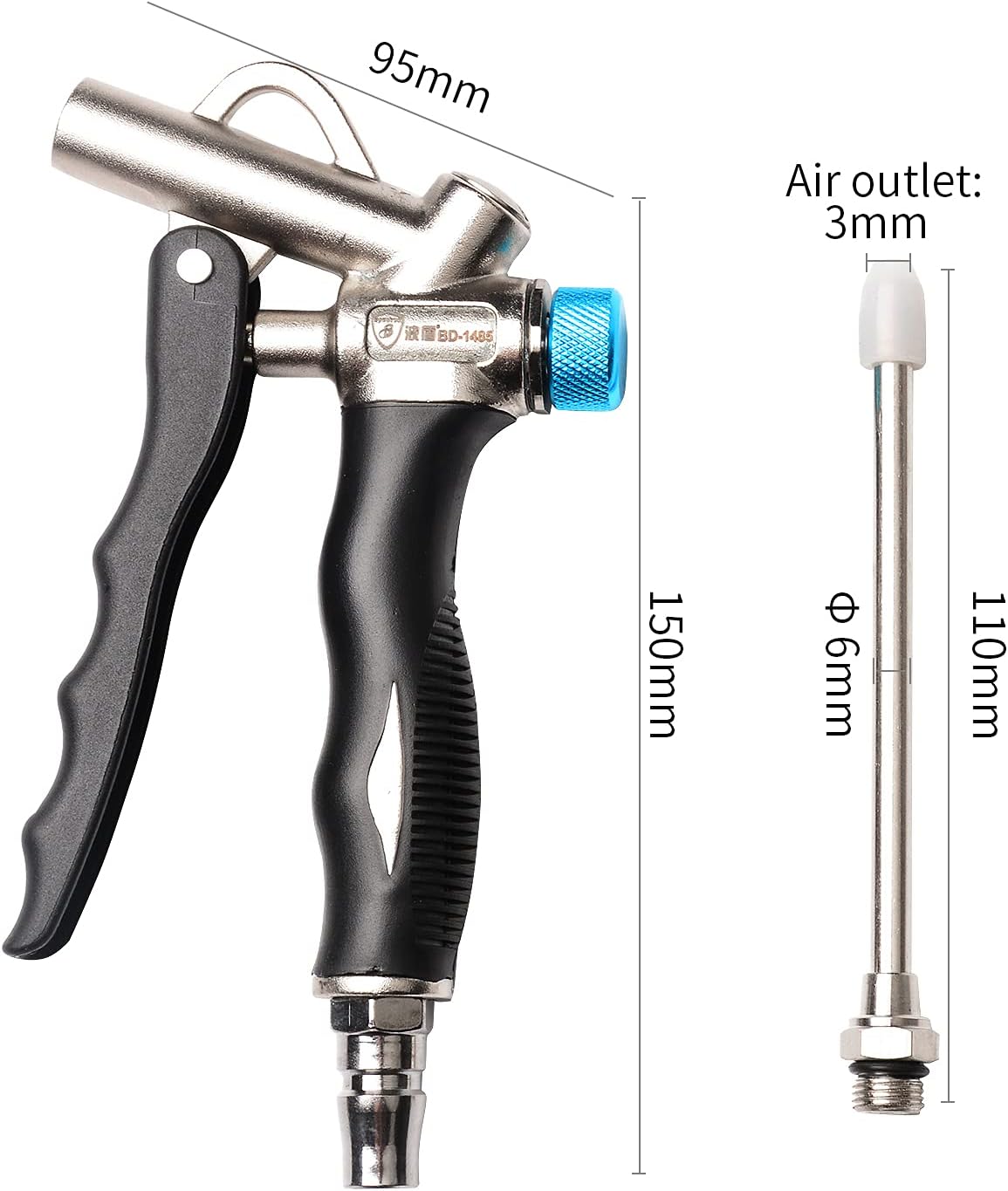Air Blow Gun 2 Ways air inlet Flow Adjustable High Flow (40A320A)