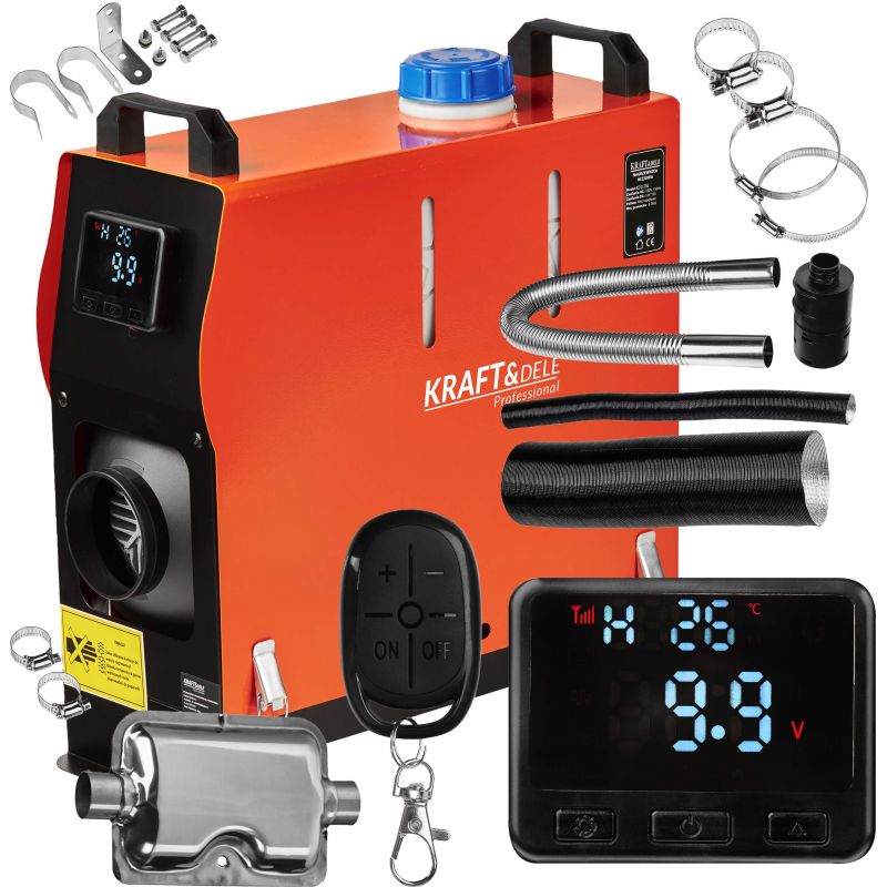Дизельный автономный воздушный отопитель WEBASTO 9кВт, 12В Kraft&Dele (KD11782)