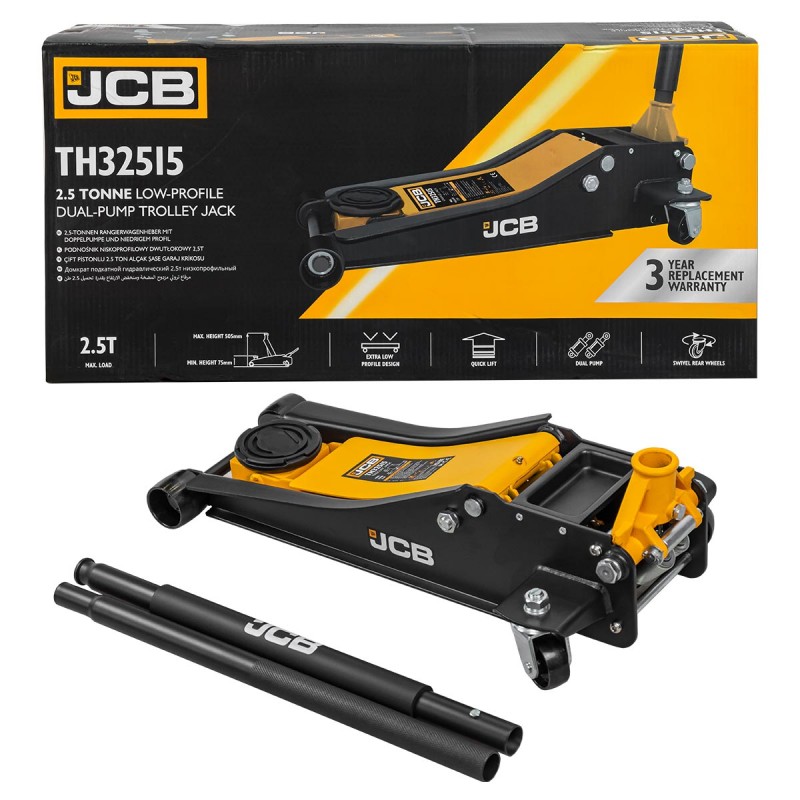 Домкрат подкатной гидравлический низкопрофильный 2.5T JCB (TH32515)