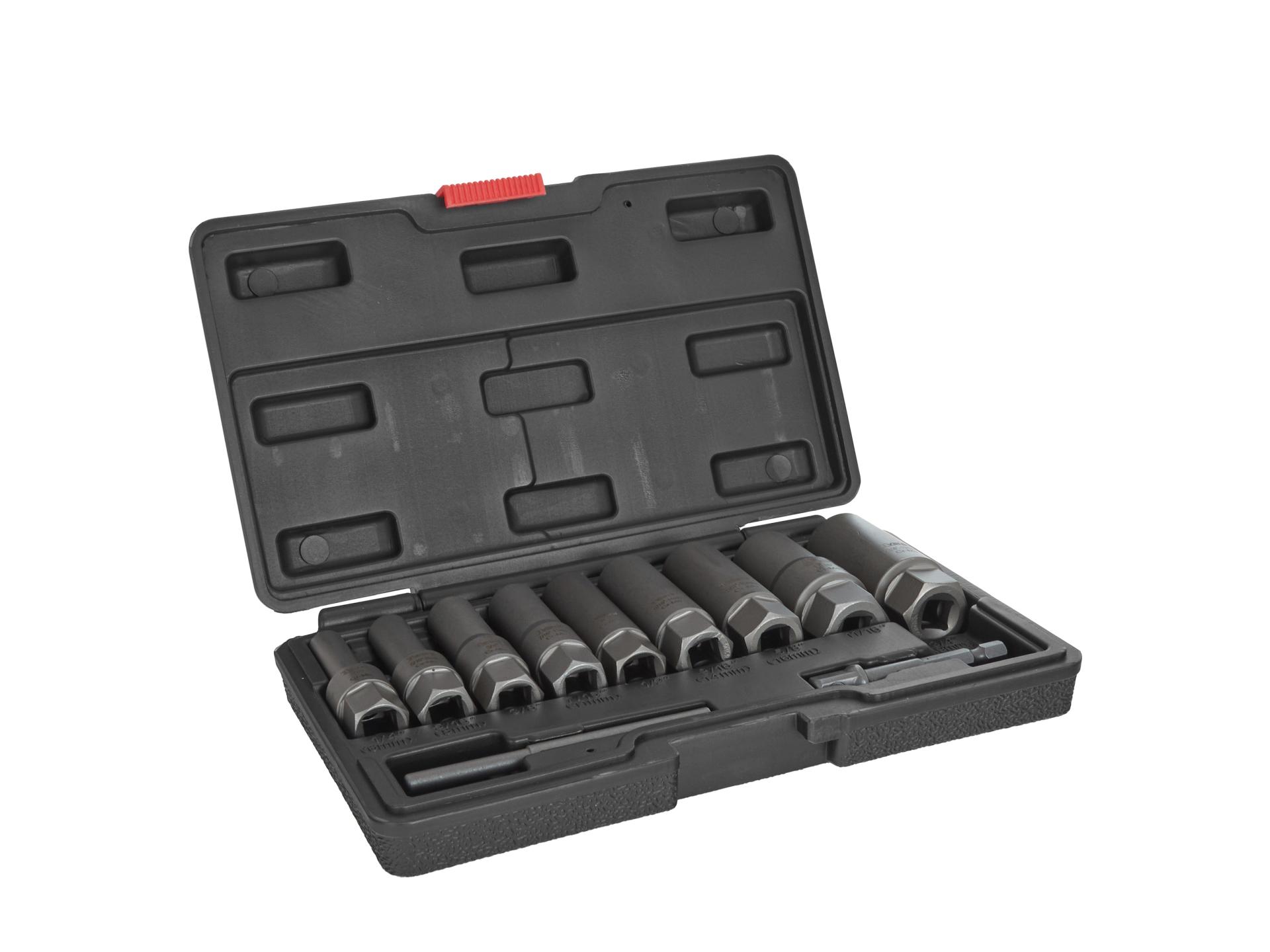 Pažeistų veržlių atsukėjų rinkinys 11vnt. (6-19mm) (T00130)