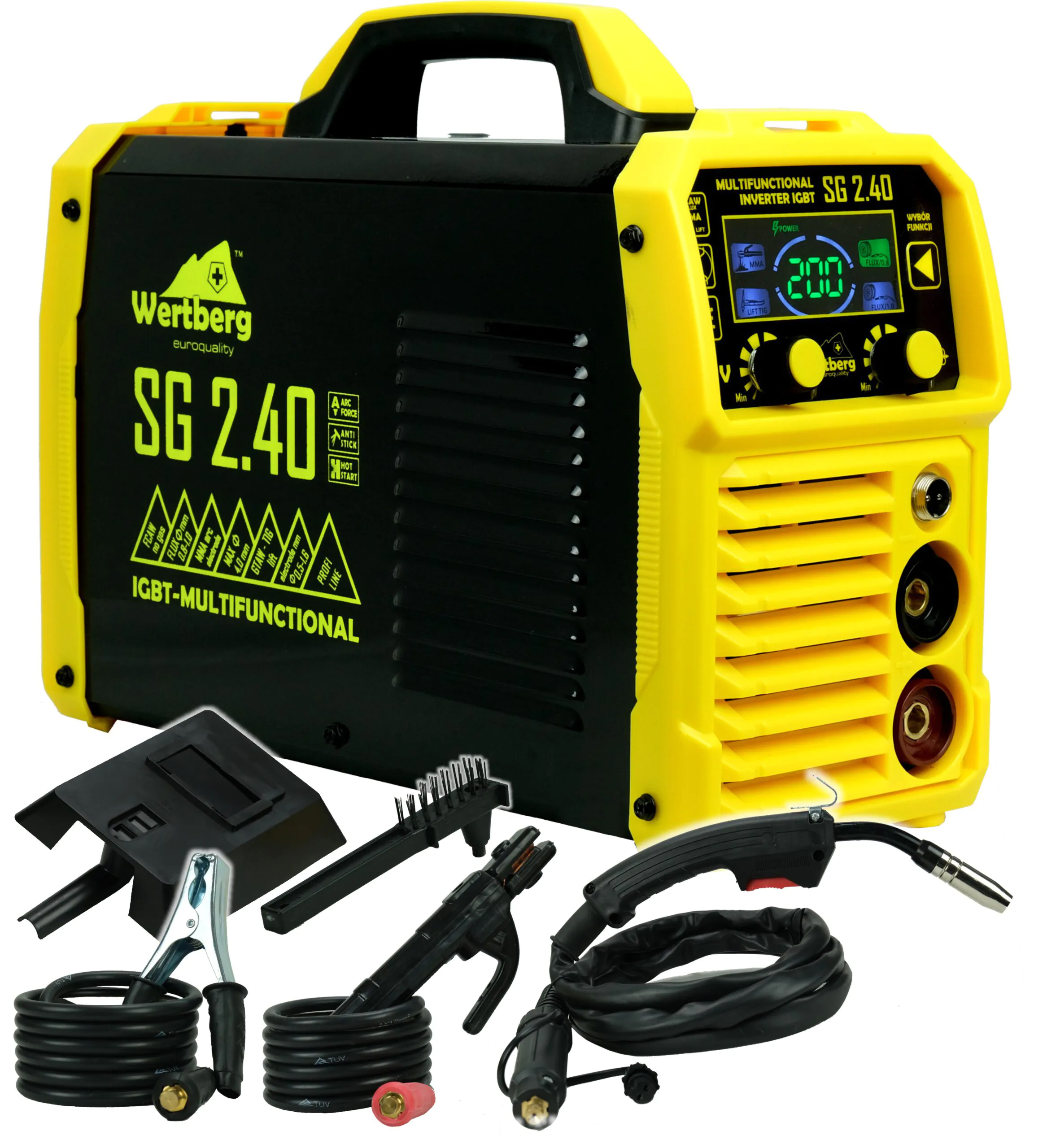 Semi-automatic welding machine MIG Wertberg FCAW/MMA/TIG LIFT 200A IGBT (SG2.40)
