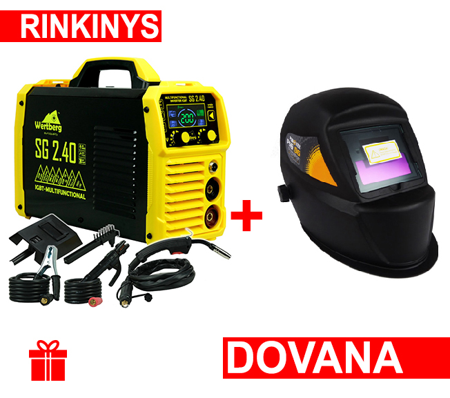 Semi-automatic welding machine MIG Wertberg FCAW/MMA/TIG LIFT 200A IGBT (SG2.40)