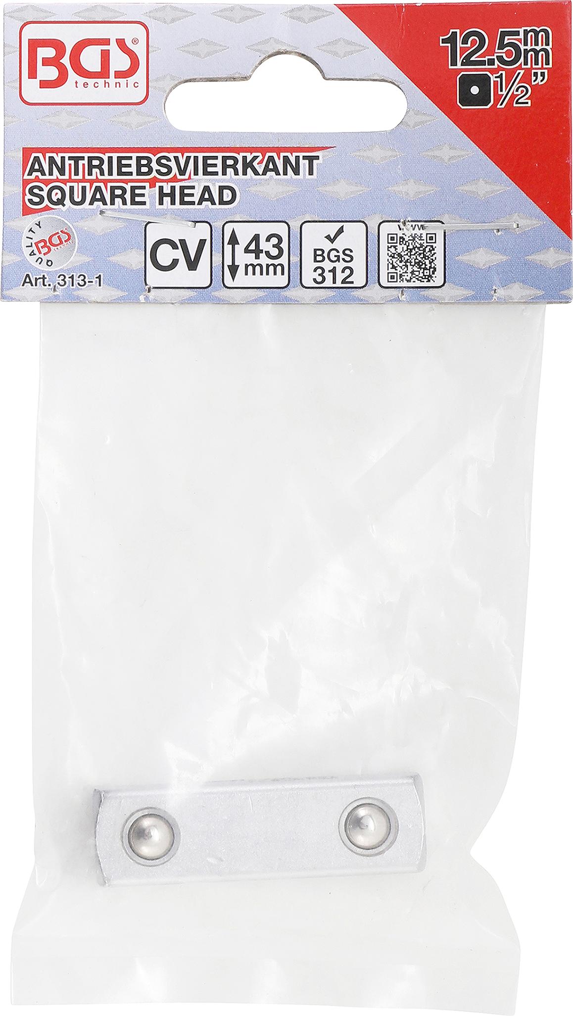 Adapteris | išorinis kvadratas 12,5 mm (1/2") | BGS 312 (313-1)