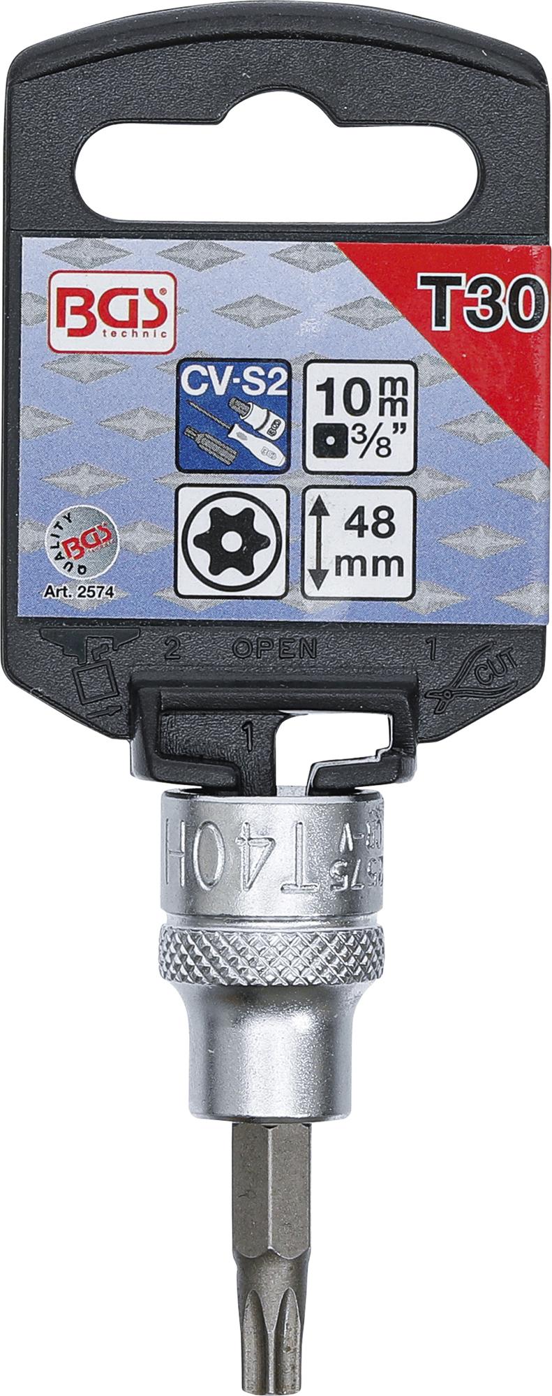 Bit Socket | 10 mm (3/8") Drive | T-Star tamperproof (for Torx) T30 (2574)