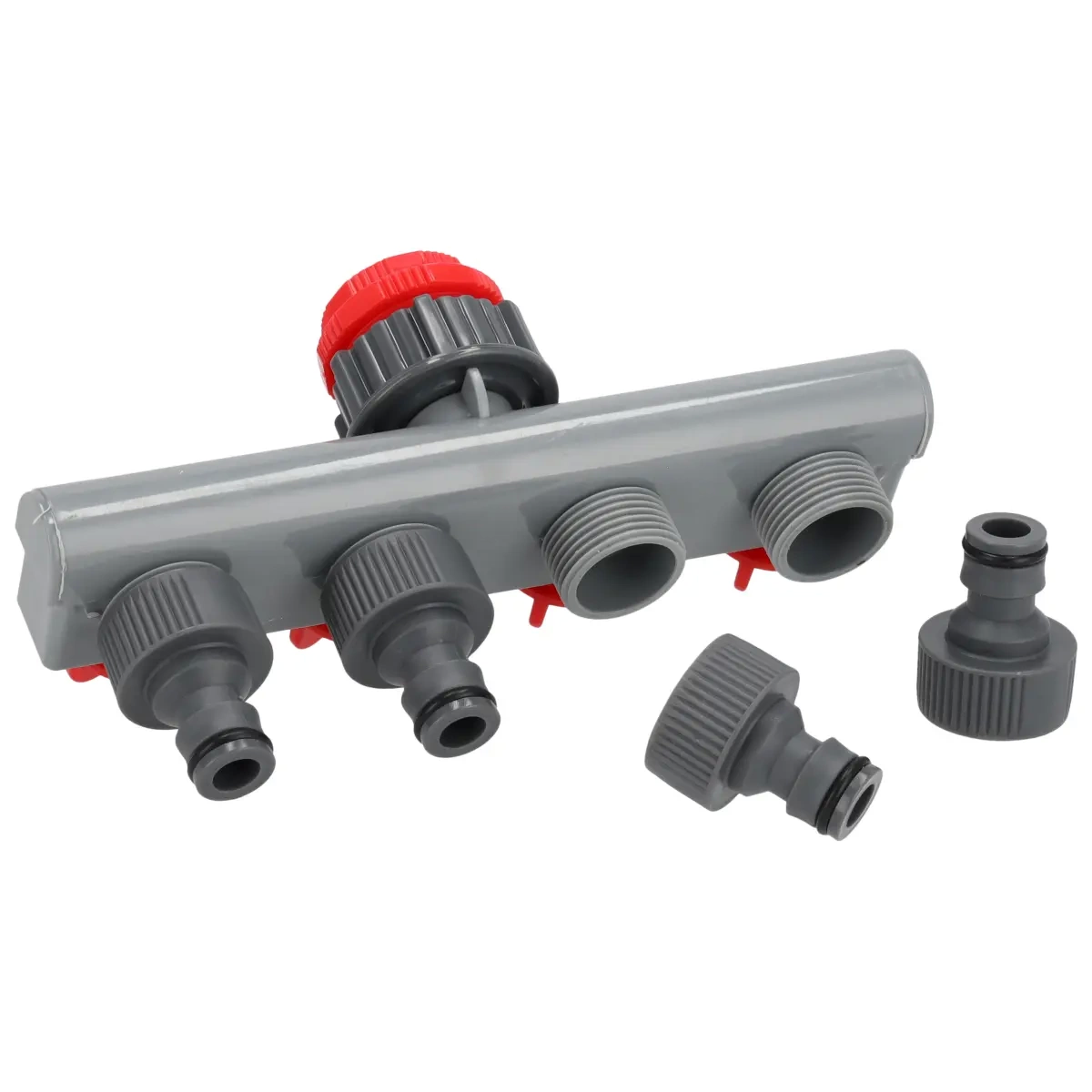 Čiaupo prijungimas keturgubas 1/2"-3/4"-1", kortele