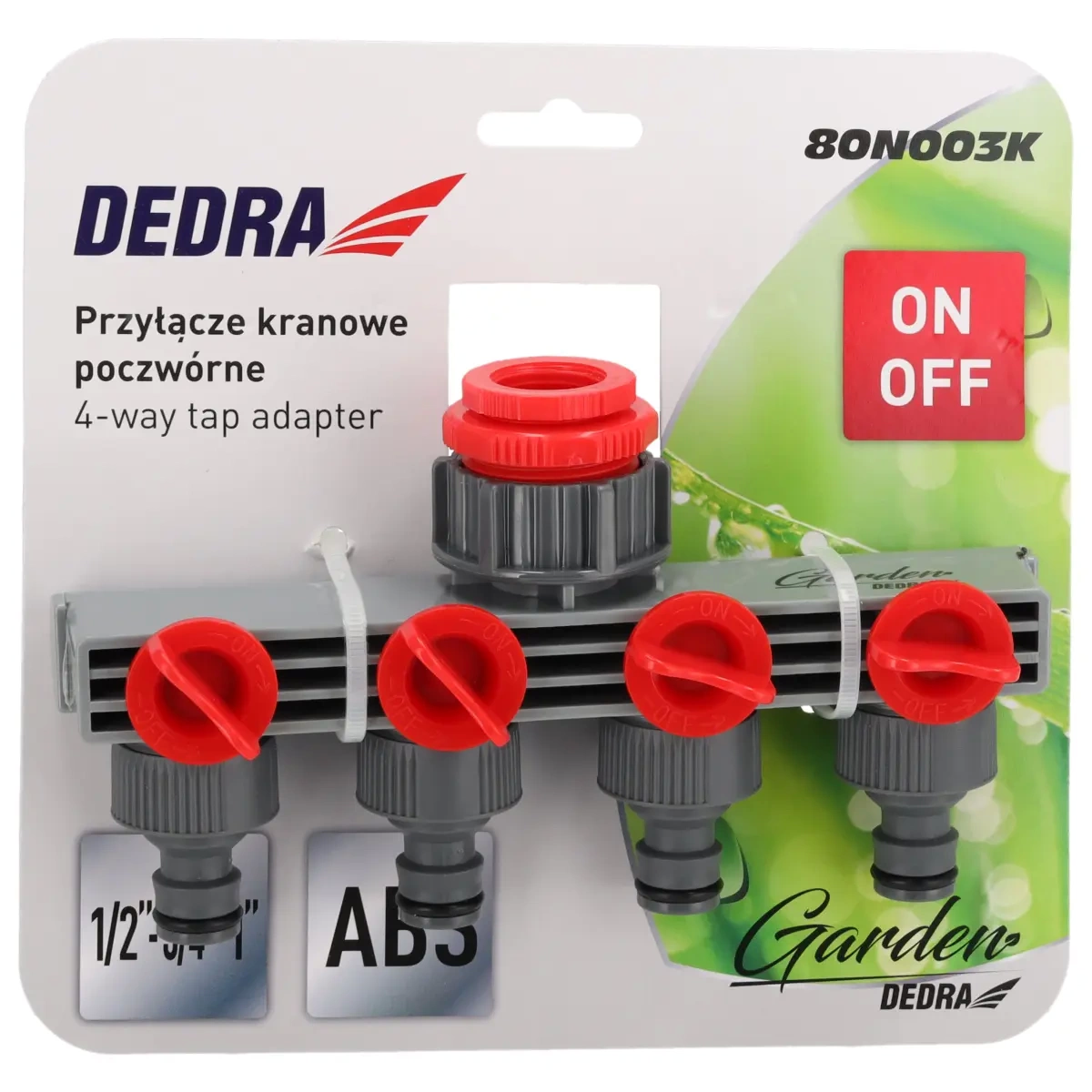 Čiaupo prijungimas keturgubas 1/2"-3/4"-1", kortele