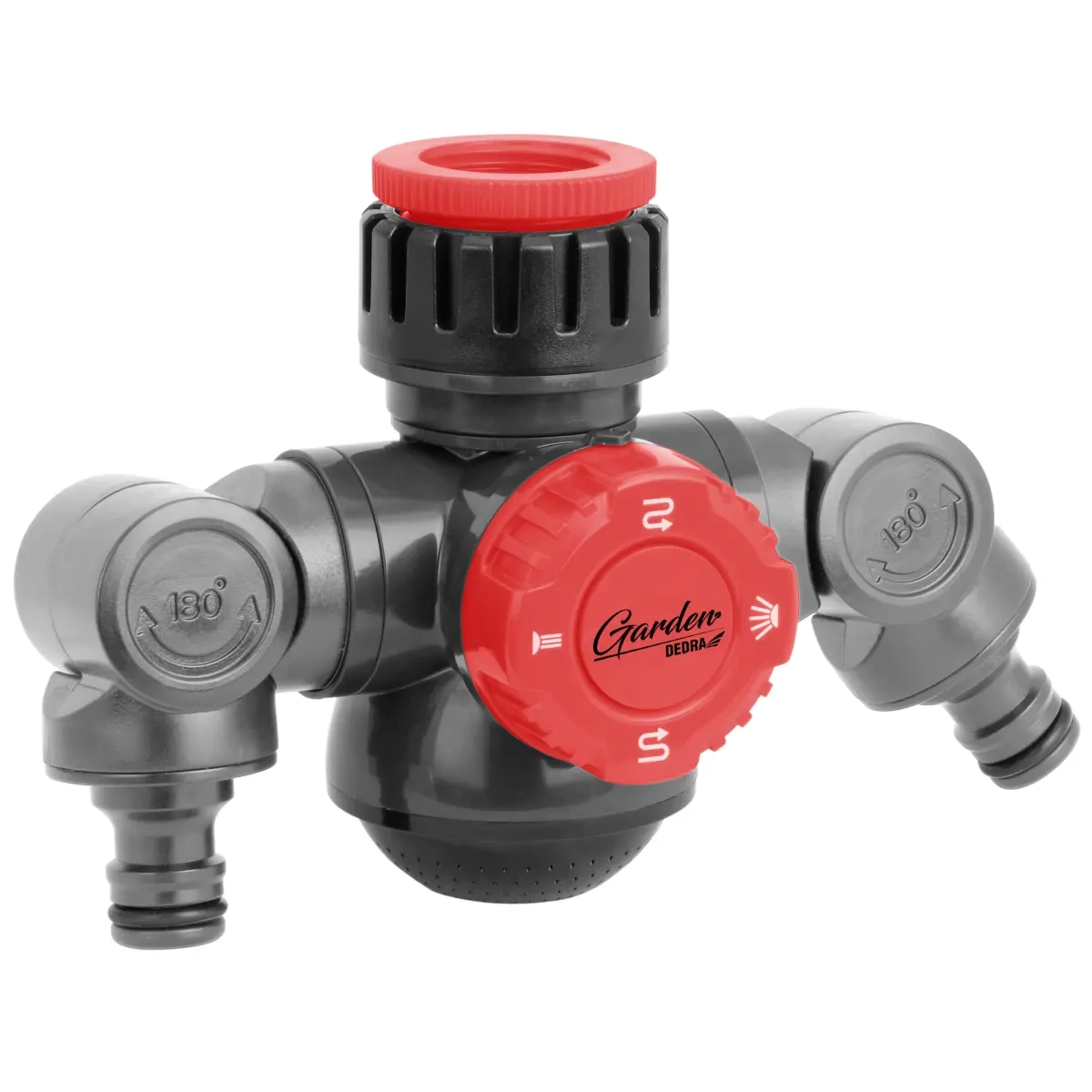 Kampinis dvigubas čiaupo jungtis 1/2"-3/4", kortelė, GARDEN DEDRA 80N008K