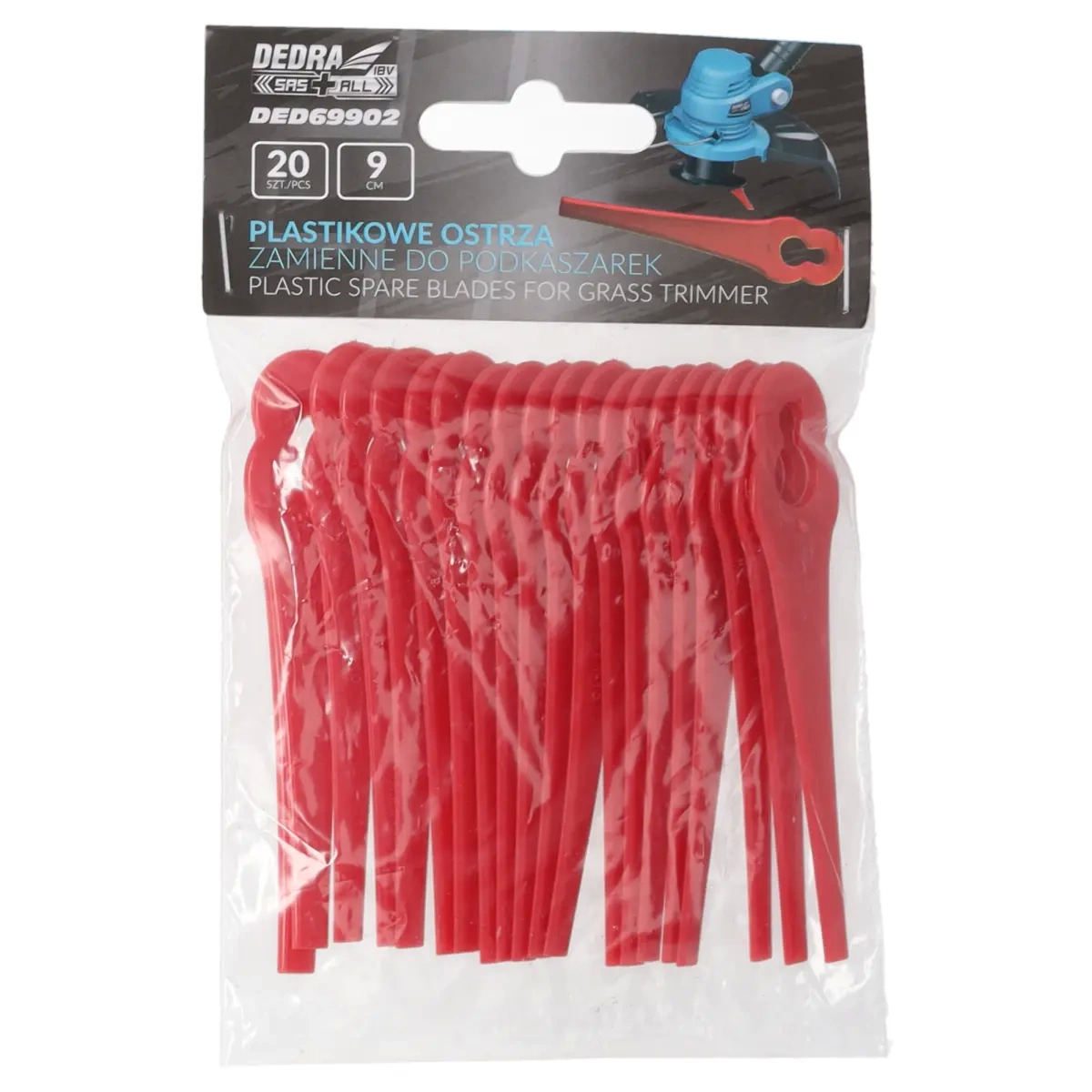 Plastikiniai žoliapjovės peiliai, DEDRA DED69902 20vnt.