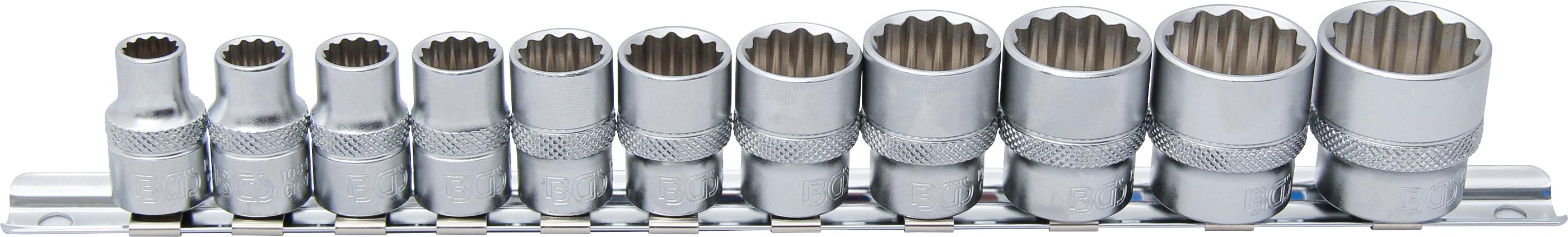 Galvučių rinkinys, 12 kampų | 10 mm (3/8") | Coliniai dydžiai | 11 vnt. (9112)