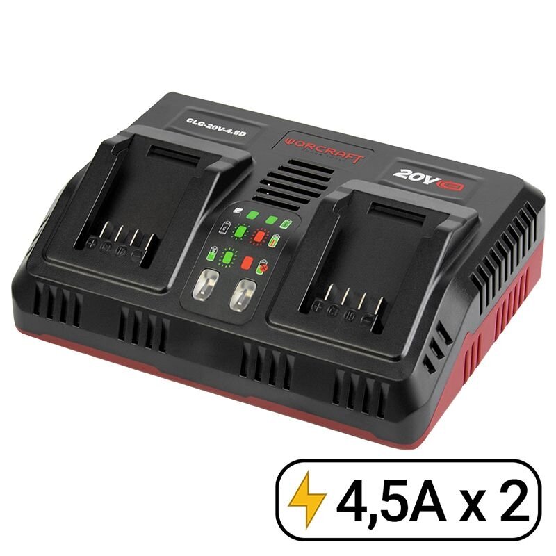 Įkroviklis dvigubas 20V LI-ION WORCRAFT akumuliatoriui (CLC20V45DT)