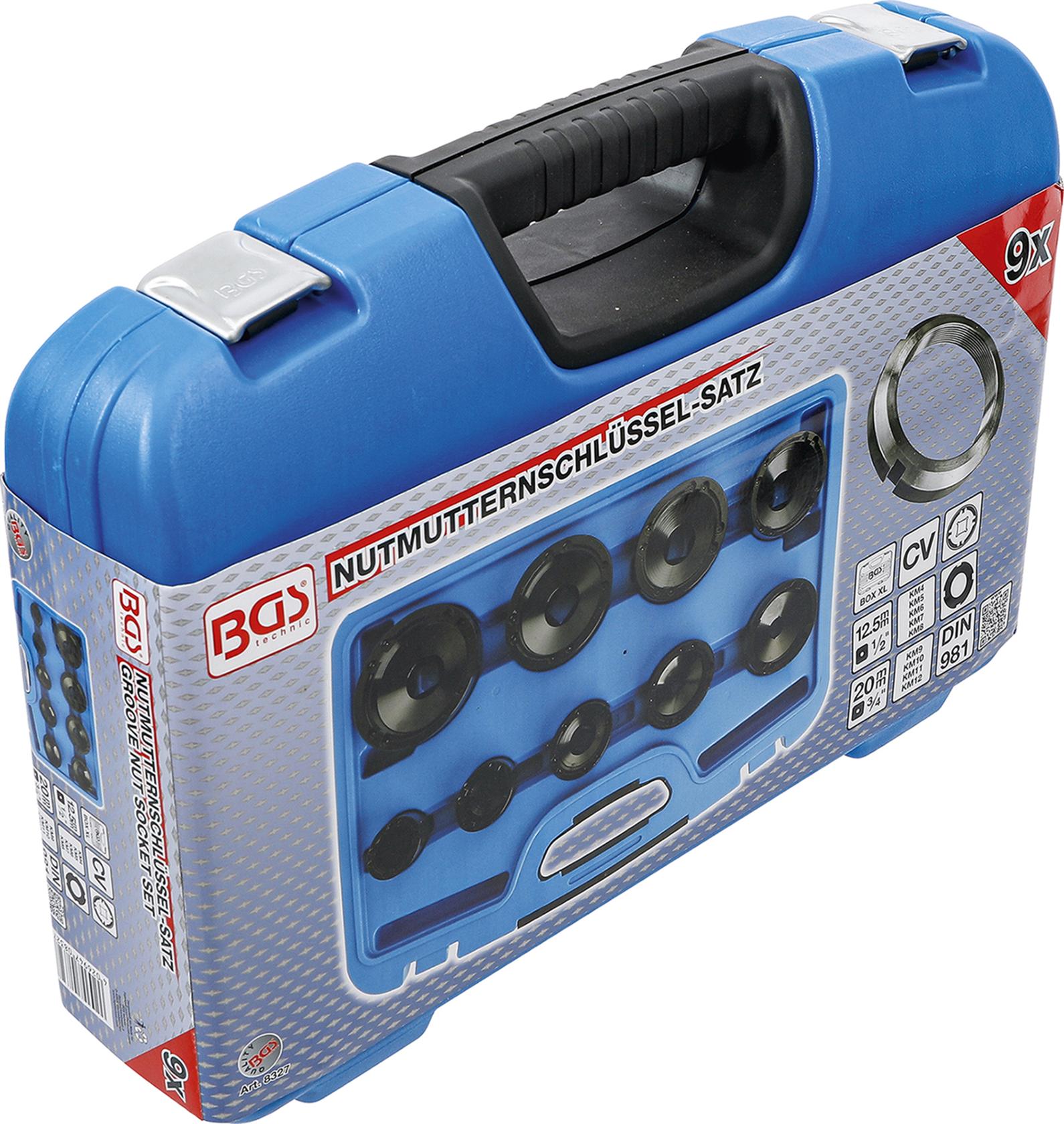 Groove Nut Socket Set | inside taps | KM4 - KM12 | 9 pcs. (8327)