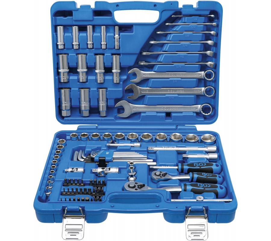 Socket Set, Hexagon | 6.3 mm (1/4") / 10 mm (3/8") | Inch sizes | 92 pcs. (2299)
