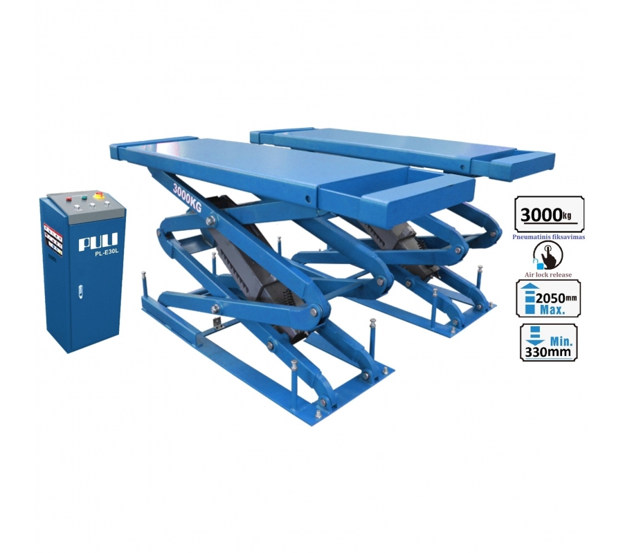 Underground scissor hydraulic lift, 3t, 380V (PLE30L)