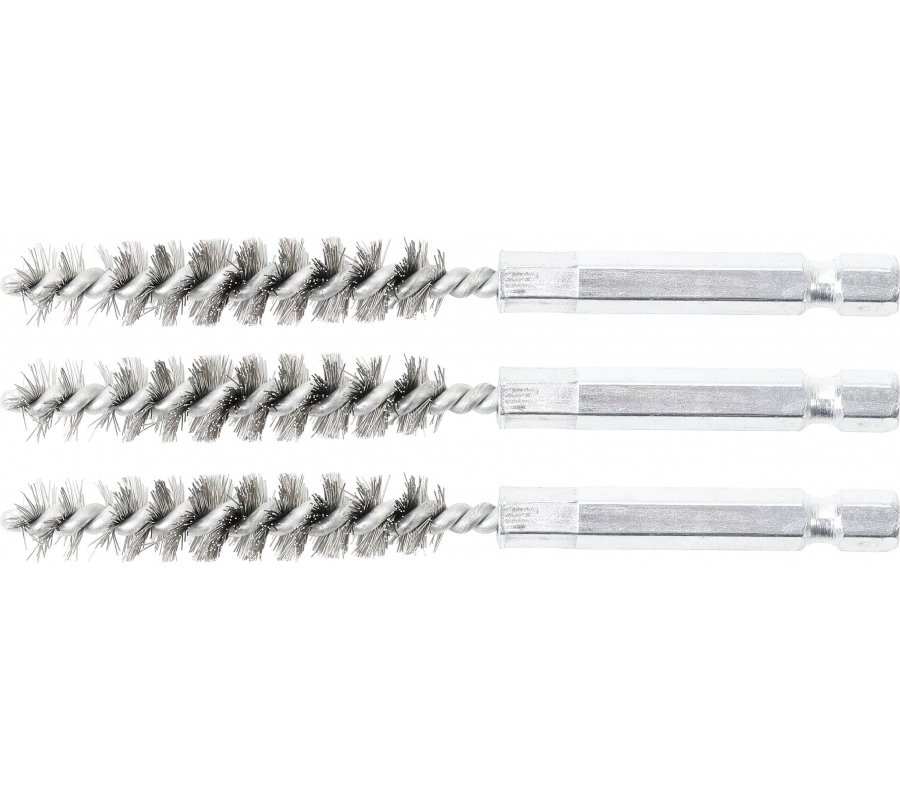 Plieniniai šepečiai vamzdeliams | 10 mm | 6,3 mm (1/4") | 3 vnt. (3078-10-S)