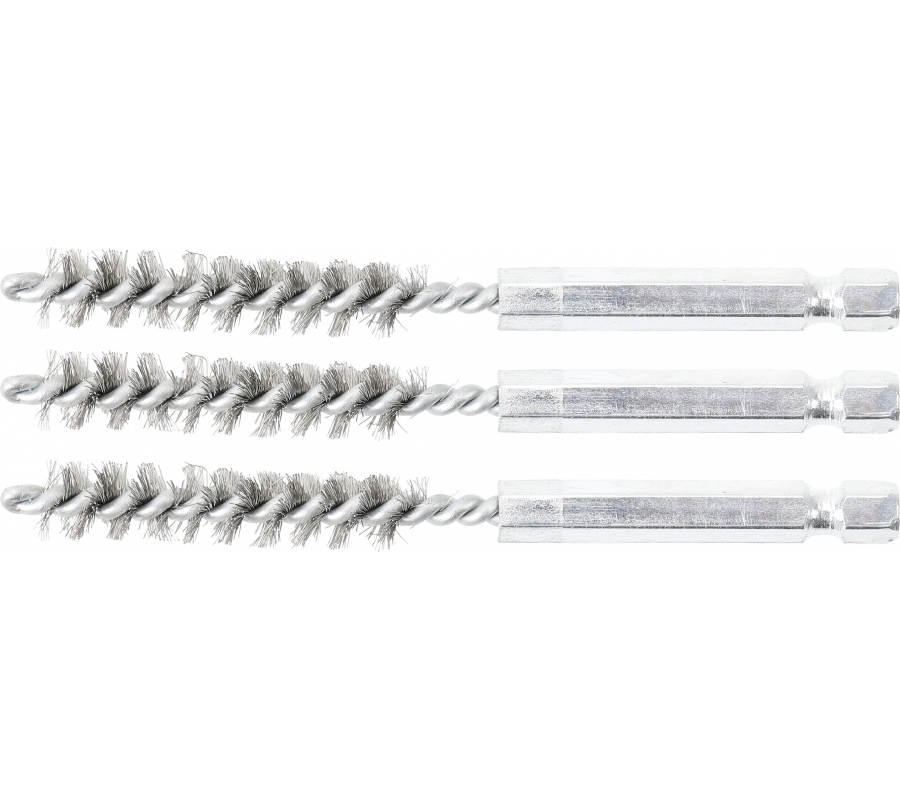 Plieniniai šepečiai vamzdeliams | 9 mm | 6,3 mm (1/4") | 3 vnt. (3078-9-S)