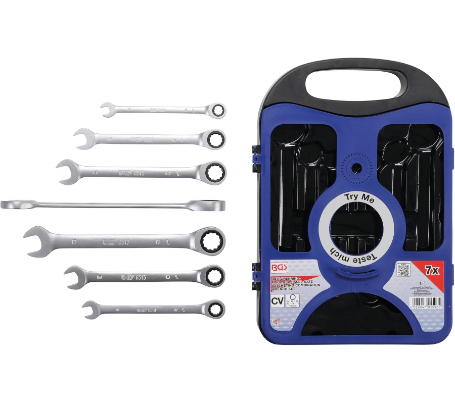 Ratcheting Combination Wrench Set | 8-19 mm | 7 pcs. (1596)