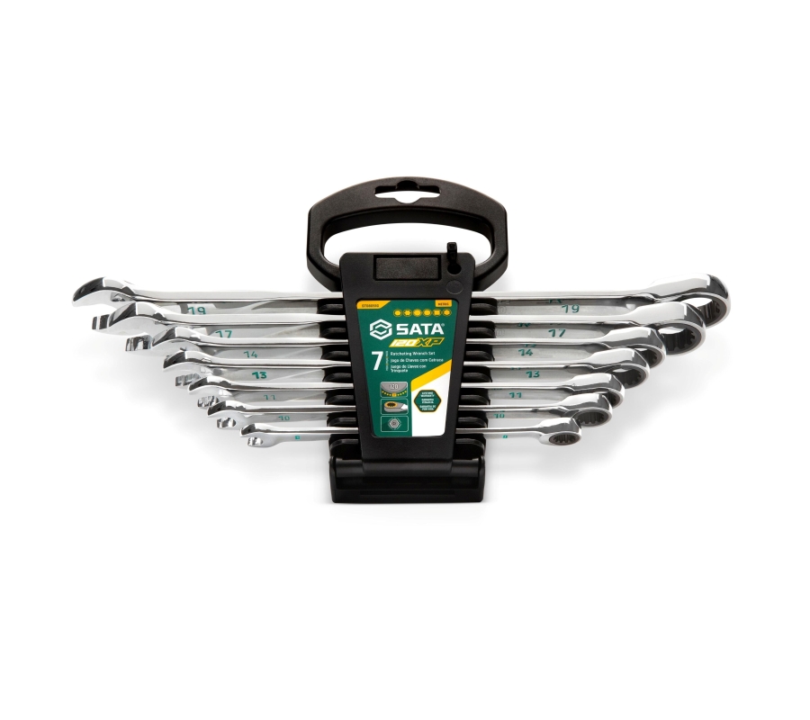 Kombinuotų raktų su terkšle rinkinys 7vnt. (8-19mm) 120XP (ST08051G)