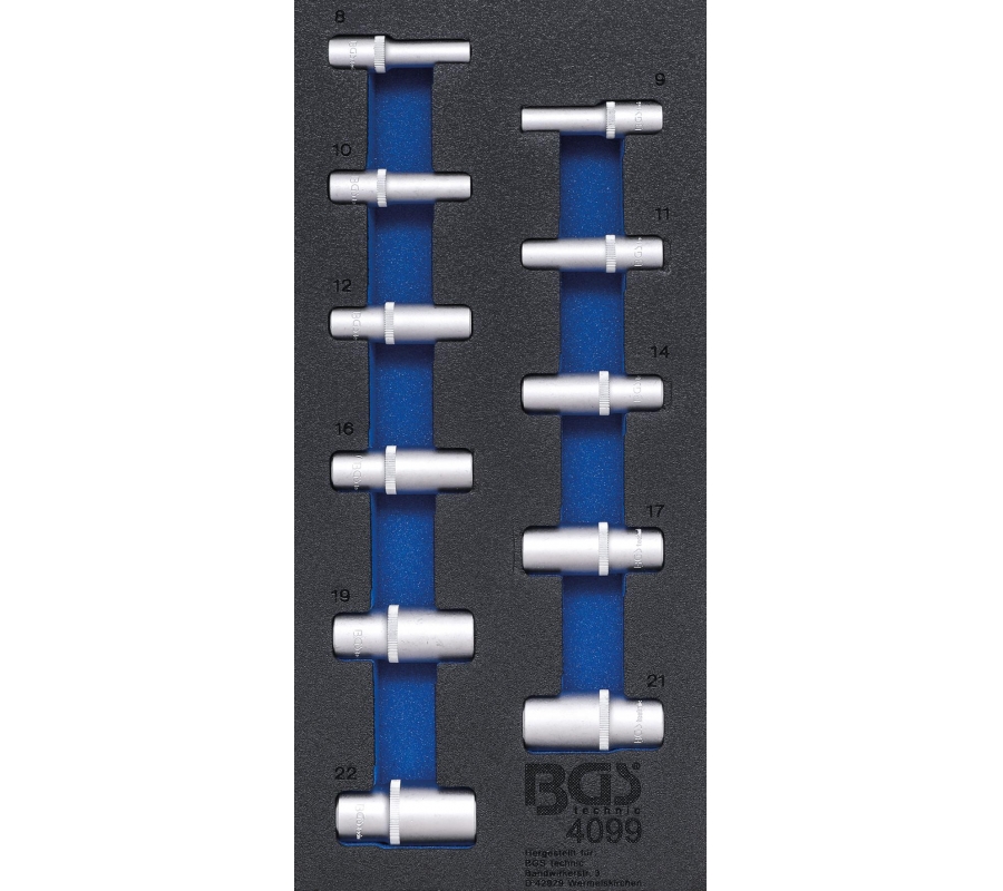 Tool Tray 1/3: Sockets | 10 mm (3/8") | Inch Sizes | deep | 11 pcs. (4099)