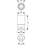 Impact socket deep 1"x33mm (YT-1178)