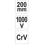 Replės aukštos įtampos laidams tiesios 200mm, VDE 1000V (YT-21155)