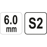 L tipo atsuktuvas HEX su rankena 6 mm (YT-05577)