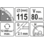 Deimantinis segmentinis pjovimo diskas | 115 mm (YT-6002)