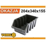 Dėžutė sandėliavimui juoda L 204x340x155mm (78834)