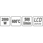 HOT AIR GUN 2000W W. ACCESSORIES LCD (YT-82293)