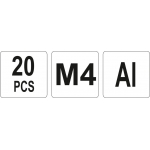 Srieginės kniedės aliuminės | M4/20 vnt. (YT-36452)