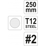 Dildė metalui apvali #2, darbinis ilgs 250 mm (YT-6232)