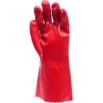 WORKING GLOVES, PVC SINGLE DIPPED SMOOTH, RED 36CM (74151)