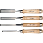 CHISEL SET 10-16-20-25MM CrV60 WITH WOODEN HANDLE (YT-6260)
