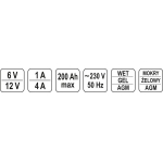 Зарядное устройство 6/12V 1-4А 200Ah (YT-8300)