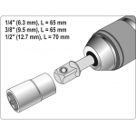 Adapterių komplektas | 6.3 mm (1/4") antgalis | 6.3 mm (1/4") / 10 mm (3/8") / 12,5 mm (1/2") | 3 vnt. (YT-04685)