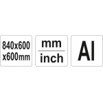 Угольник складной алюминий | Размеры 600 x 840 x 600 мм (YT-70850)